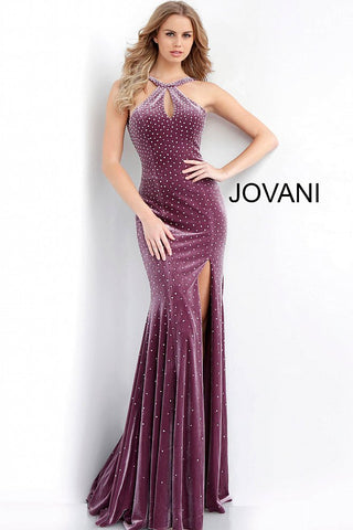 Mauve Keyhole neck Prom Dress ...